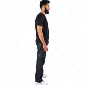 Jeans de Mezclilla Holgados Vintage Personalizados para Hombre, Jeans de Mezclilla Apilados de Alta Calidad, Jeans Holgados de Mezclilla para Hombre con Logotipo - Product Image 1
