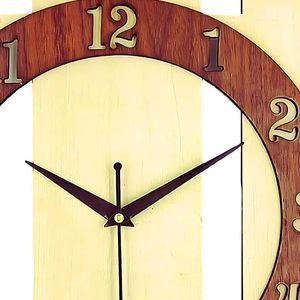 Reloj de Pared de Madera Estilo Art Deco, Silencioso, de Cuarzo Analógico, de Una Sola Cara, con Números Arábigos de 12 mm, para Decoración de Sala de Estar o Bodas - Product Image 2