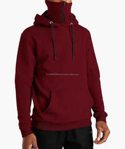 Sweat à capuche double à capuche ninja avec broderie de logo personnalisé pour homme, sweat à capuche thermique à fermeture éclair intégrale pour homme - Product Image 6