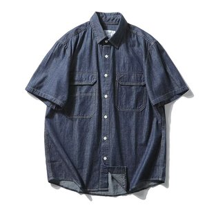 Men's 100% Cotton Stonewash Denim Turn-down Collar Full Sleeve Shirt Topstitch Pockets Solid Color Eco-Friendly Breathable - Product Image 4