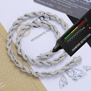 Collar de Cadena Unisex con Moissanita 92.5% Plata, Certificado GRA, Chapado en Oro y Platino, Estilo Hiphop, para Hombre y Mujer, Regalo de Cumpleaños, Joyería - Product Image 6