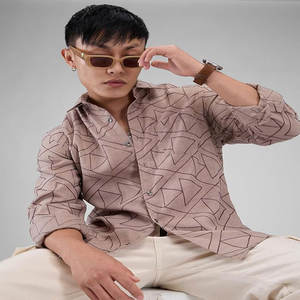 Camisas formales de trabajo de lino y algodón al por mayor para hombre, camisas de lino de manga larga con botones personalizadas informales para hombre - Product Image 3