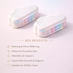 Vente en gros de bombes de bain effervescentes personnalisées, bio, véganes, relaxantes, naturelles, de luxe, à marque privée, 150g, pour enfants, blanches, arc-en-ciel, à la lavande - Product Image 6
