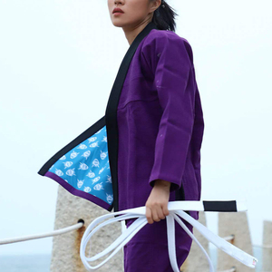Kimono de BJJ léger, couleur unie, respirant, avec logo frontal, 100% coton, dernier design, fabrication professionnelle - Product Image 6
