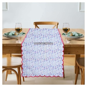 Floral Printed Cotton Woven Bohemian Style Customizable Edge <b>Table</b> <b>Runner</b> for <b>Wedding</b> & Party Use Made in Rajasthan - Product Image 4