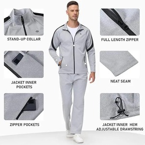 Survêtement en coton uni conçu pour un confort quotidien, doté d'un tissu doux et respirant, d'une coupe décontractée et d'un design moderne et épuré. - Product Image 3