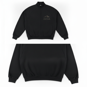 Chaqueta Deportiva ALPINE con Cierre Completo, Color Negro, Estampado de Montaña de Vietnam, Personalizable OEM ODM, Vista Trasera para Hombre y Mujer - Product Image 2