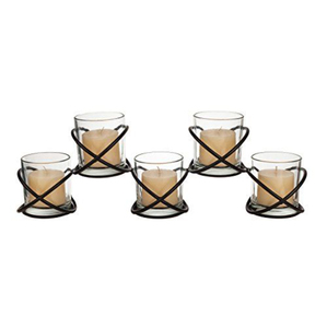 High Quality Eco-Friendly <b>Black</b> Finished Iron & Glass <b>Tea</b> <b>Light</b> Votive Candle <b>Holder</b> for Home Christmas Wedding Decoration - Product Image 2