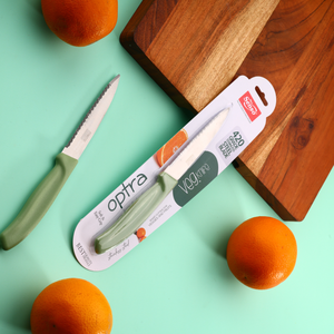 Couteau à légumes dentelé de qualité supérieure avec lame en acier inoxydable de qualité supérieure et manche souple à prise facile pour une découpe précise des agrumes et des fruits - Product Image 6