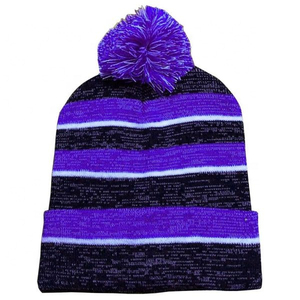 Gorro con pompón térmico a prueba de viento, forrado de lana suave, con puño elástico plegable, ajuste cómodo - Product Image 3