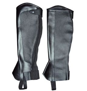 Demi-guêtres en cuir véritable, couleur unie, fermeture éclair, équitation - Product Image 3