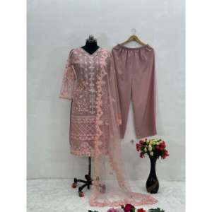 Ensemble de costume Sharara pour femmes avec travail de perles fantaisie pour les occasions de fête - Product Image 6