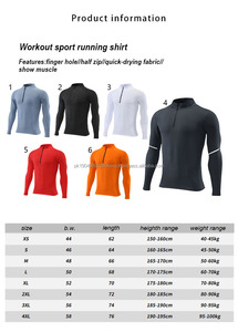 Custom LOGO Half <b>Zip</b> Sport Wear Hoodies Men Gym Pullover Quick Dry-fit Full Long Sleeve Workout Sport Running <b>Shirt</b> for Men - Product Image 4