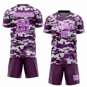 Ensemble de maillot et short de football camouflage personnalisé, impression par sublimation, polyester respirant, kit d'équipe unisexe pour adultes - Product Image 2
