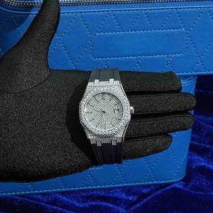 Elegante Reloj de Pulsera Mecánico Automático con Cronógrafo de Diamantes Moissanite VVS, con Acero Inoxidable Blanco, para Hombre, Regalo - Product Image 1