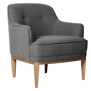 Fauteuil Heston, un meuble de style moderne doté d'un revêtement en tissu gris durable et au design contemporain. - Product Image 2