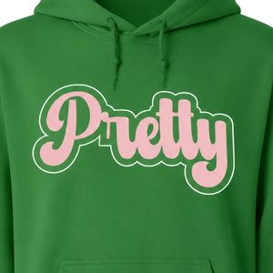 Sudadera con Capucha Verde con Estampado Gráfico Bonito, Sudadera de Felpa de Algodón con Letras Rosas, Sudadera con Capucha de Manga Larga, Top Informal de Moda para Mujer - Product Image 3