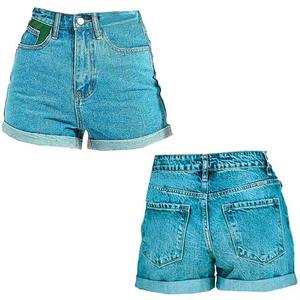 Mini-shorts pour femmes, à sequins, taille haute, avec bordure en strass, sexy, pour soirée, club, danse, disco - Product Image 4
