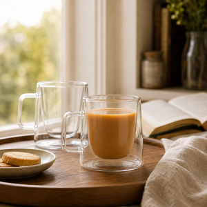 Tasse en verre borosilicate double paroi de 180 ml, faite à la main, sans plomb, isolée, pour café, thé, latte, expresso, réutilisable, en gros - Product Image 5