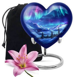 Vente chaude Top Urne commémorative de crémation de coeur de course automobile de haute qualité pour les cendres humaines adultes avec support et sac en velours gratuit - Product Image 4