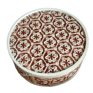 Boîte à gâteaux de lune en bambou fait à la main, panier cadeau fait au Vietnam, King Craft - Product Image 1