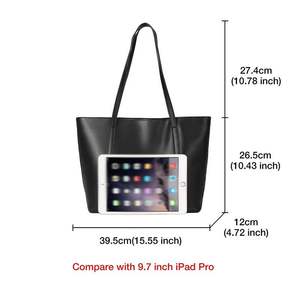 Wholesale Women Genuine Leather Eco Friendly Waterproof Shoulder <b>Bag</b> Large Capacity Classic Black Tote - Product Image 6