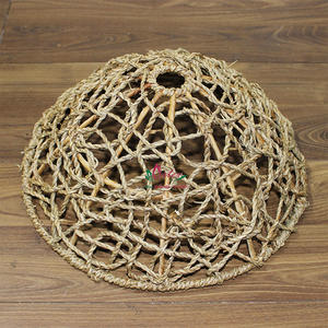 Abat-jour en jonc de mer fait main Artex Dong Thap Vietnam, éco-responsable, style moderne minimaliste rustique, luminaire suspendu pour la décoration intérieure - Product Image 6