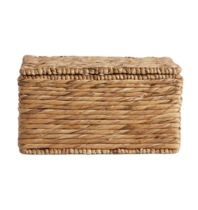 Ensemble de 3 paniers de rangement en jacinthe d'eau de haute qualité, tissés à la main avec poignée en bois du Vietnam - Product Image 5