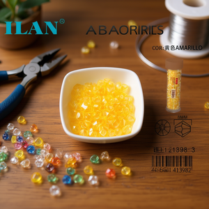 Perline ILAN a Forma di Rombo 8mm Gialle per Creazione di Gioielli - Product Image 3