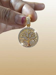 Pendentif Arbre de Vie en Moissanite de Haute Qualité, Plaqué Or avec Argent 925, Symbole de Croissance, Bijoux Fins, Pendentifs et Breloques - Product Image 2