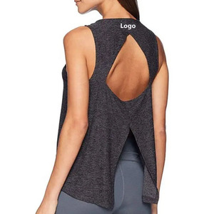 Débardeur de sport respirant et à séchage rapide pour femme, en tissu tricoté léger polyester/coton, idéal pour le yoga et l'entraînement. - Product Image 3
