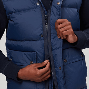 Gilet matelassé imperméable noir à carreaux grande taille avec col montant pour homme – Collection Hiver - Product Image 3