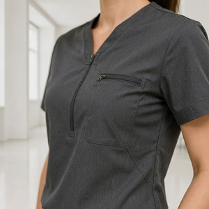 Ensemble d'uniformes médicaux unisexes respirants à col en V en polyester, viscose et élasthanne, résistants aux plis, pour le travail - Product Image 4