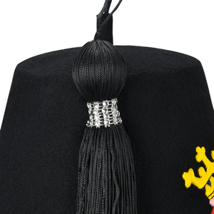 Gorro Fez Masónico de los Caballeros Templarios, Emblema Rojo y Dorado con Pedrería, Fieltro/Terciopelo, Duradero, Bajo MOQ, Servicio OEM - Product Image 2