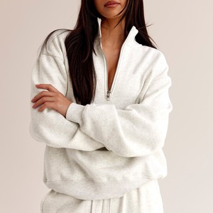 New <b>Half</b>-<b>Zip</b> <b>Women's</b> Oversized <b>Sweatshirts</b> Long Sleeve Drop Shoulder <b>Sweatshirts</b> Pullover Winter Premium <b>Women's</b> <b>Sweatshirts</b> - Product Image 1