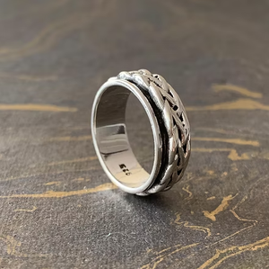 925 Sterling Silver Top Quality Designer <b>Spinner</b> <b>Ring</b> 5.7 Grams Unisex Wear for Everyday - Product Image 3