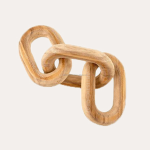 Chaîne à maillons en bois décorative en résine et bois de forme ronde - Product Image 4