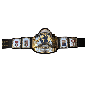 Ceinture de champion de lutte mondiale de qualité supérieure avec accents dorés et design de drapeau international - Product Image 1