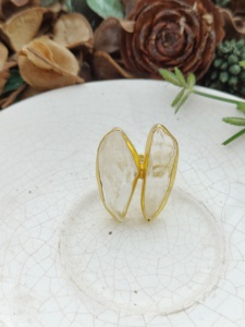 Anillo de Cóctel con Gema de Cuarzo Geométrico, Chapado en Oro, Estilo Bohemia, Piedra de Nacimiento de Abril, Unisex, para Uso Diario, Regalo de Compromiso, Fiesta - Product Image 5