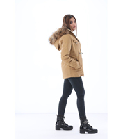 Parka longue à capuche pour femme, manteau d'hiver imperméable en polyester matelassé, manches longues, style minimaliste, couleur unie, finition soignée