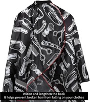 Cape de Barbier Imprimée Unisexe en Nylon Imperméable pour Salon de Coiffure, Cape de Coupe de Cheveux pour Adulte, Costume d'Halloween Tendance