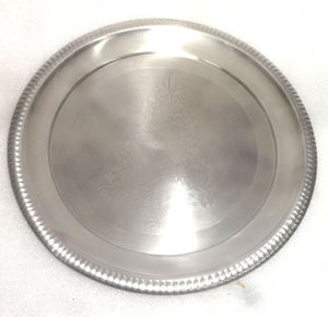 Bandeja decorativa vintage elegante plateada, accesorio decorativo, bandeja de servicio ornamentada, bandeja de lujo antigua, bandeja de metal real decorativa - Product Image 5