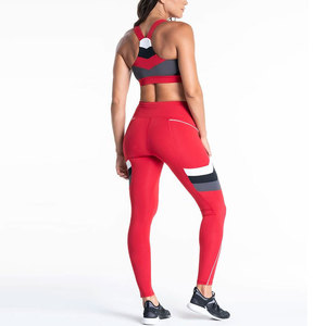 Nuevo Conjunto Deportivo de Yoga con Patrón Sólido al por Mayor, Ropa Deportiva para Mujer, Traje de 2 Piezas, Transpirable, de Secado Rápido, con Cuello en U - Product Image 6