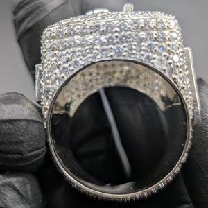 Luxury LS <b>Initial</b> Letter <b>Ring</b> Iced Out Moissanite Square Statement Hip Hop Jewelry Gift for Men Fashion Shine - Product Image 5