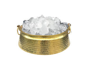 Enfriador de Vino de Diseño Único, Cubitera de Metal para Champán con Recubrimiento Dorado de Acero Inoxidable, con Asa y Diseño de Estrella Hecho a Mano - Product Image 3