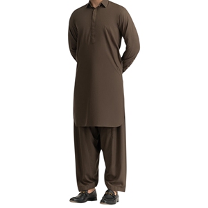 <b>Men's</b> Solid Color <b>Kurta</b> Pajama Set Knee-Length Regular Fit Traditional Indian Pakistani Clothing Polyester Casual Wear For <b>Men</b> - Product Image 1