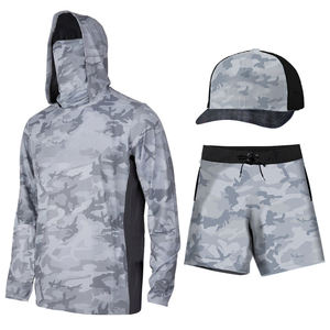 Ensemble de sous-vêtements de chasse camouflage haute performance pour homme, respirant, protection UV, séchage rapide, chemise de pêche à capuche avec masque, short et chapeau, 3 pièces - Product Image 1