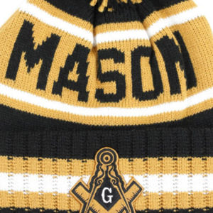Gorro Mason Negro, 100% Acrílico Pesado, Tejido Jacquard, Parche con Logotipo del Equipo en el Puño, Cálido, Unisex, Ropa Griega, Solo Lavar a Mano - Product Image 4