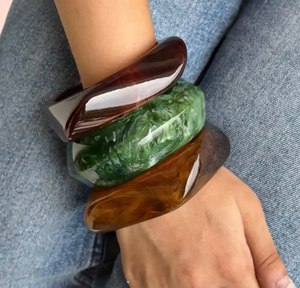 Women's <b>Jade</b> <b>Bangle</b> Bracelets Classic Style Multi Color Natural Stone Jewelry Fashion Accessories for Daily Wear At Best Price - Product Image 5