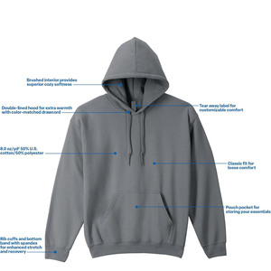 Sweat à capuche pour homme, manches longues, vêtements d'hiver, grande quantité, haute qualité, respirant, polyester/coton, séchage rapide - Product Image 6